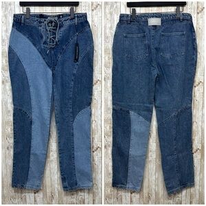 Maniere De Voir Denim Lace Up Jeans [P5]